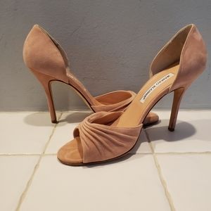 Manolo Blahnik Suede d'Orsay Pumps Sz 39.5